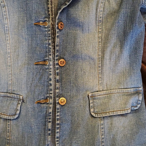 Denim fitted blazer size Medium - Picture 2 of 5